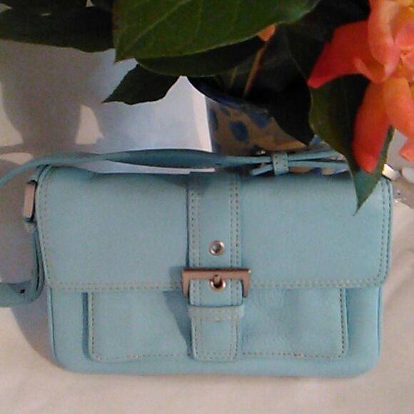 Talbots Leather  Turquoise Mini Bag - Picture 1 of 9